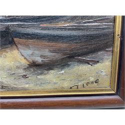 David Long (20th century): Low Tide Staithes, oil on canvas signed 40cm x 50cm