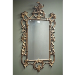  Ornate Rococo style wall mirror, W59cm, H107cm  