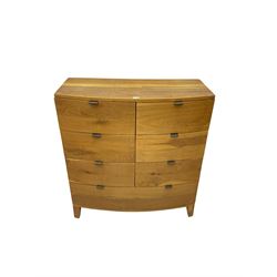 Light oak chest, fitted with six short drawers and one long drawer