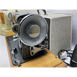 Vintage Brother electric sewing machine in case together with a Frister and Rossmann model 45 sewing machine in case