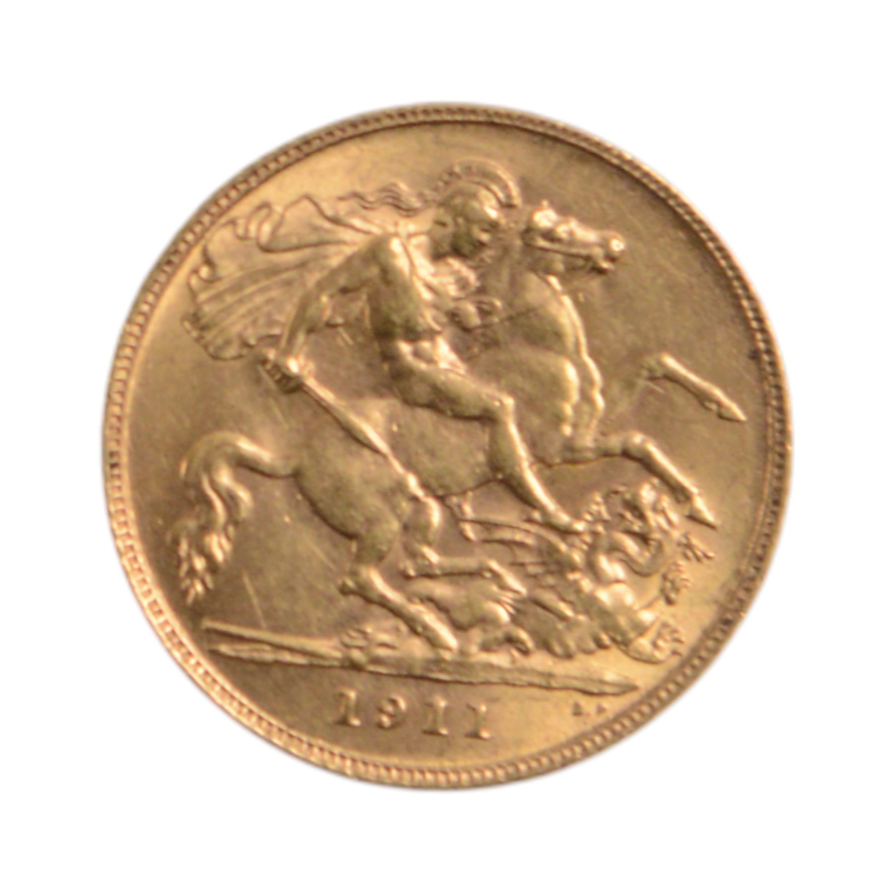 King George V 1911 gold half sovereign coin