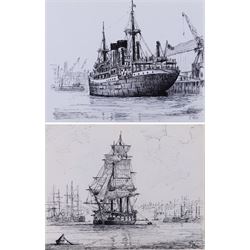 Jack Rigg (British 1927-2023): Boat Sketches, two pen and inks signed, one with further sk...