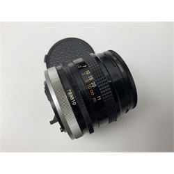 Four Minolta camera bodies, to include Dynax 500si, serial no. 94812651 with 'Signa Zoom 1;3.5-4.5 f=28-70mm' lens, Maxxum 300si, serial no. 97821665, with 'Tamron AF 80-210mm' lens and Dynax 300si, serial no 01603265'  with Minolta AF Power Zoom 35-80mm 1;4' lens, etc, together with Pantax MV1 camera bodies and other camera equipment 