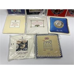 Fourteen Queen Elizabeth II United Kingdom uncirculated coin collections, dated 1983, 1984, two 1985, 1986, 1987, 1988, 1989, 1990, 1991, 1992 including dual dated 1992/1993 EEC fifty pence, 1994 and two 1995, all in card folders