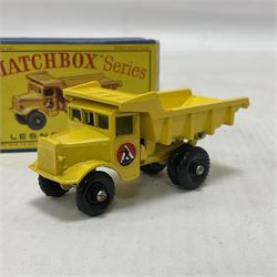 Lesney - three die-cast Matchbox series models comprising no.6 Quarry Truck in yellow, Moko Lesney no.28 Bedford S Compressor Truck in yellow, and no.42 Bedford CA Evening News Truck no.42; in original boxes (3) 