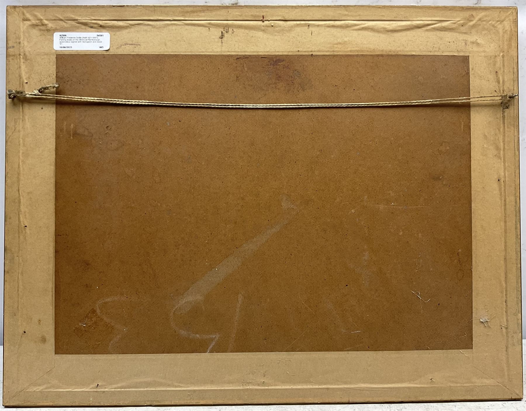 William Frederick Settle (Hull 1821-1897): Fishing Boats on the Shore at Flamborough, watercolour signed with monogram and dated '87, 22cm x 34cm