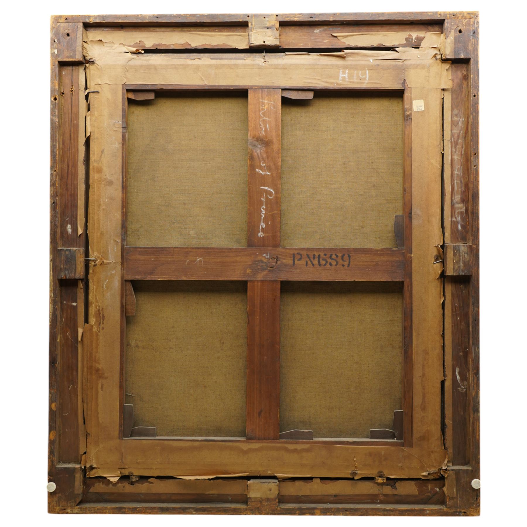 Attrib. Sir Godfrey Kneller (German/British 1646-1723): Quarter-Length Portrait of a Young Gentleman wearing a Full-Bottomed Wig possibly Philippe II Duke of Orléans, 18th century oil on canvas unsigned, attributed on the mount 74cm x 62cm, housed in giltwood frame with foliate moulding, overall 90cm x 77cm
Notes: portraits of young men were often commissioned around this age to mark their coming of age or entry into society. Inscription verso could reference Philippe II Duke of Orleans