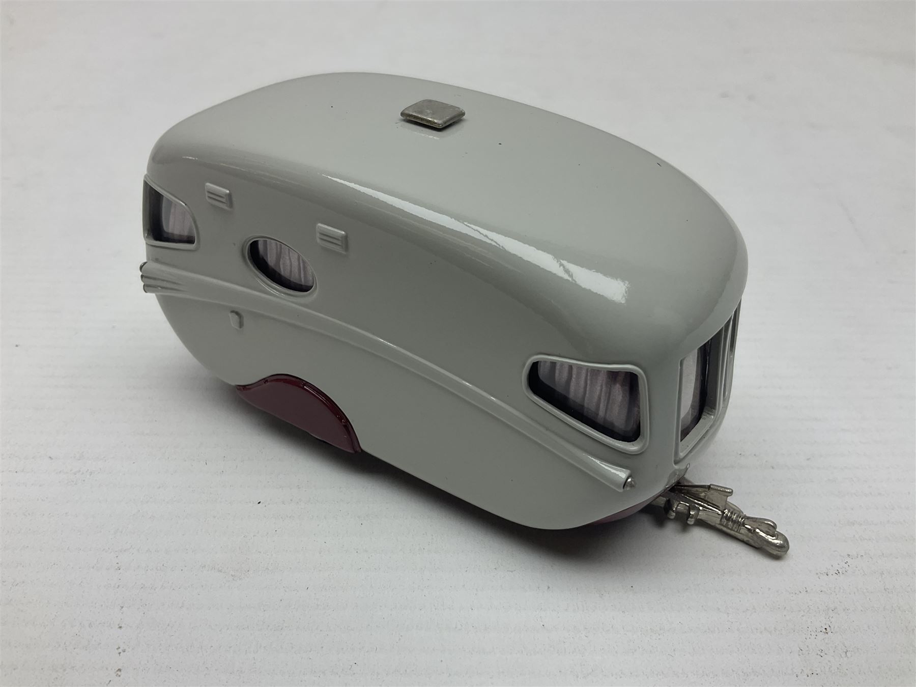 Three Lansdowne Models 1:43 scale models - 1956 Willerby Vogue Caravan; 1960 Bedford Dormobile Romany De-Luxe in green and white; and 1972 Vauxhall VX4/90 (Sapphire Starmist-met); all boxed (3)