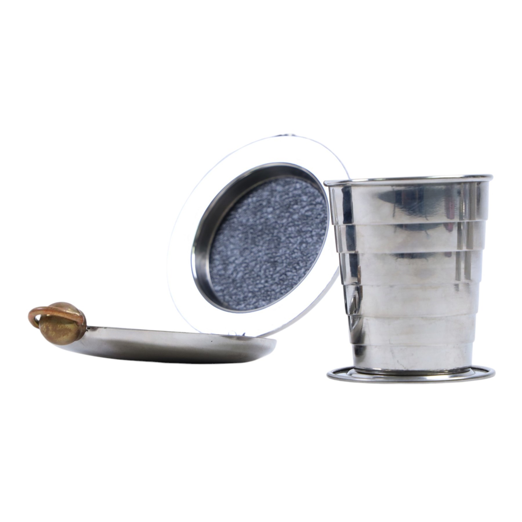 The Dalvey Pocket Cup, together with two Abbeydale pewter hip flasks and 1960's Services army pocket watch 