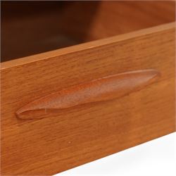 Austinsuite - mid-20th century teak dressing table or desk, fitted with seven drawers