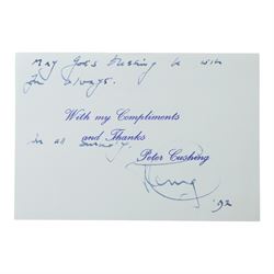 Collection of autographs and signed photographs to include Peter Cushing, Butterfly McQueen (Gone with the Wind), Vincent Price, William Franklyn, Lillian Gish etc.