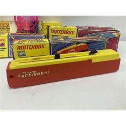 Matchbox Superfast track and accessories, both loose and boxed, to include SF-2 Loop Set, TA-4 Pacemaker Handbooster, TA-6 Catapult Pass, etc 
