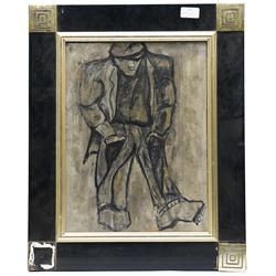 Attrib. Constant Permeke (Belgian 1886-1952): Man Walking, oil on board signed 39cm x 29cm