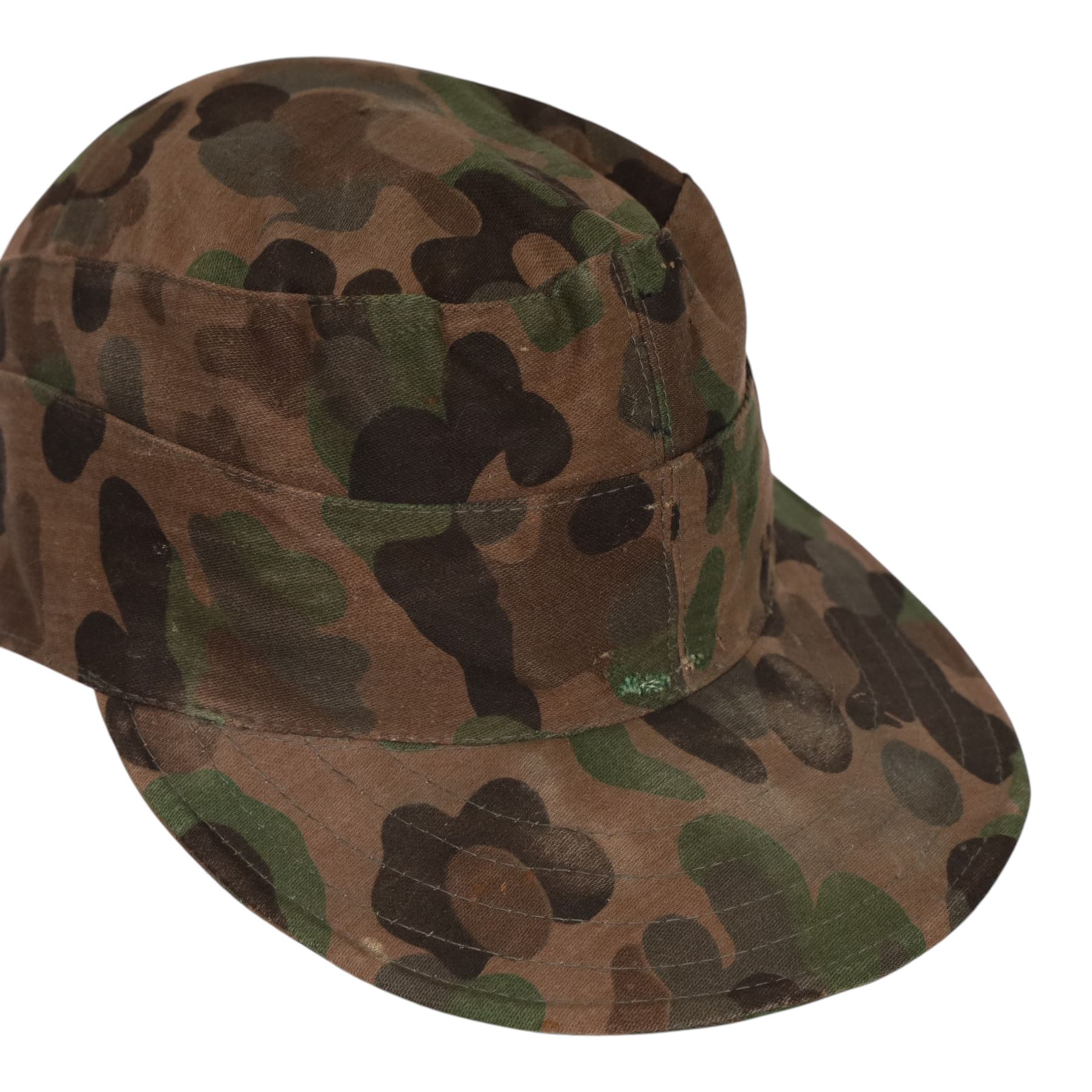 WWII SS camouflaged field cap, pea pattern camouflage