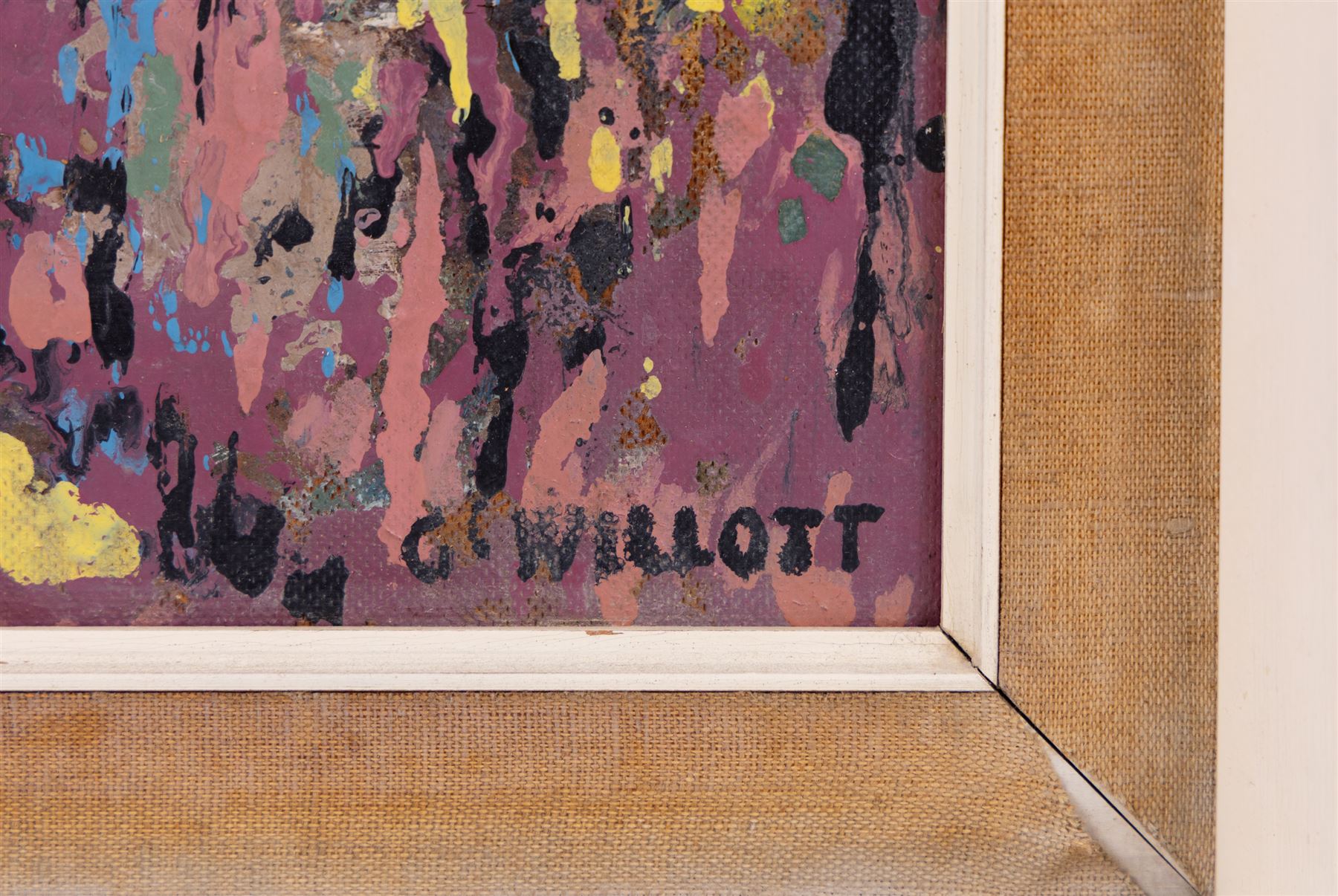 George Willott (British 1920-2000): Adam and Eve, oil on board signed 49cm x 39cm 
Notes: Willott was Principal of Walsall School of Art and secretary to Walsall Society of Artists.