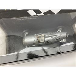 Two Collezione Classico large scale die-cast models of a Ferrari 1972 312P with Racing Fuel Pump and Ferrari 1958 250 Testa Rossa with Road Fuel Pump; and two Minichamps 1:18 scale models of a McLaren Mercedes Racing Car and Auto Union Typ C racing car; all boxed (4)