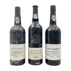 Taylors, 1984, 1992 and 1996, vintage port, 75cl, 20.5% vol (3)