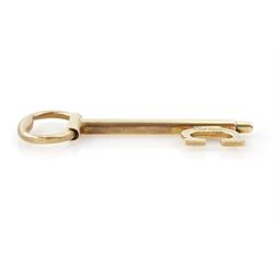 Cartier 9ct gold key pendant, London 1978