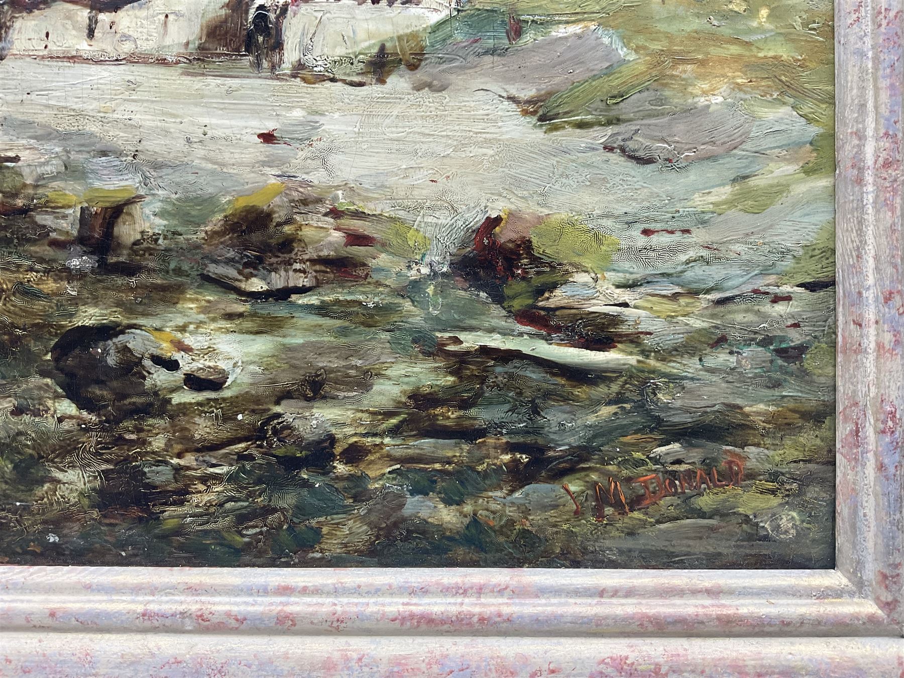 John Milne Donald (Scottish 1819-1866): Choppy Seas on the Scottish Coast, oil on board signed 29cm x 42cm