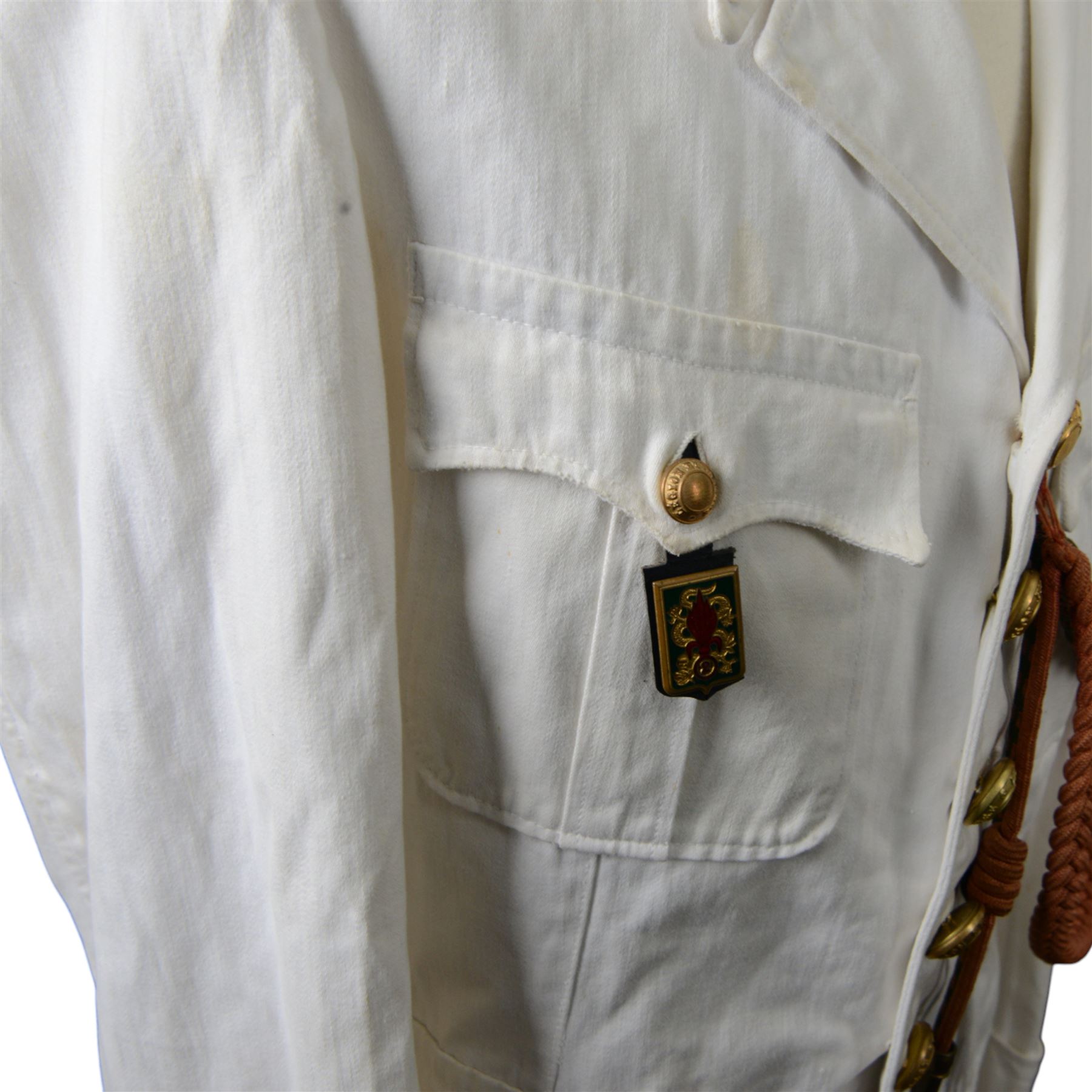 French Foreign Legion Officer, summer whites tunic 2nd d'Infanterie Regiment Etranger 

