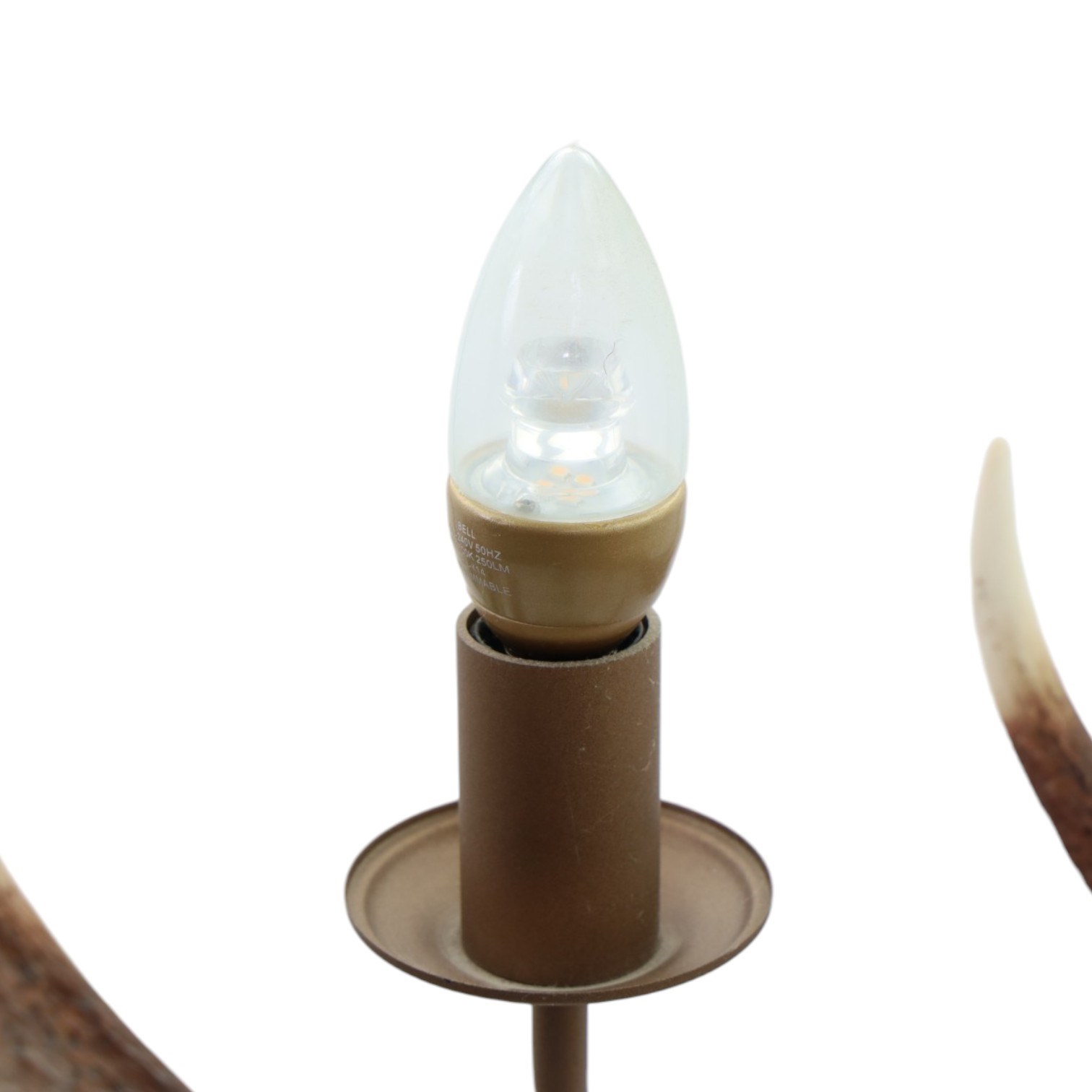 Faux antler chandelier, with three light branches