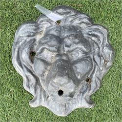 Lead lion mask wall water fountain spout  - THIS LOT IS TO BE COLLECTED BY APPOINTMENT FROM DUGGLEBY STORAGE, GREAT HILL, EASTFIELD, SCARBOROUGH, YO11 3TX