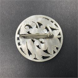 Two silver fruit knives with mother of pearl handles, hallmarked, mother of pearl tokens and similar items 