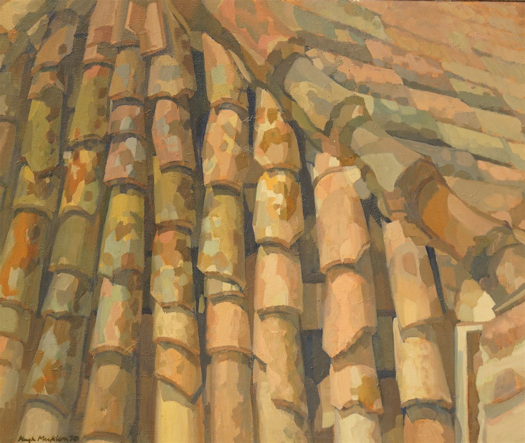 Hugh Ralph Micklem (British 1918-2009): Sicilian Rooftop, large oil on canvas signed and dated '70, 62cm x 75cm