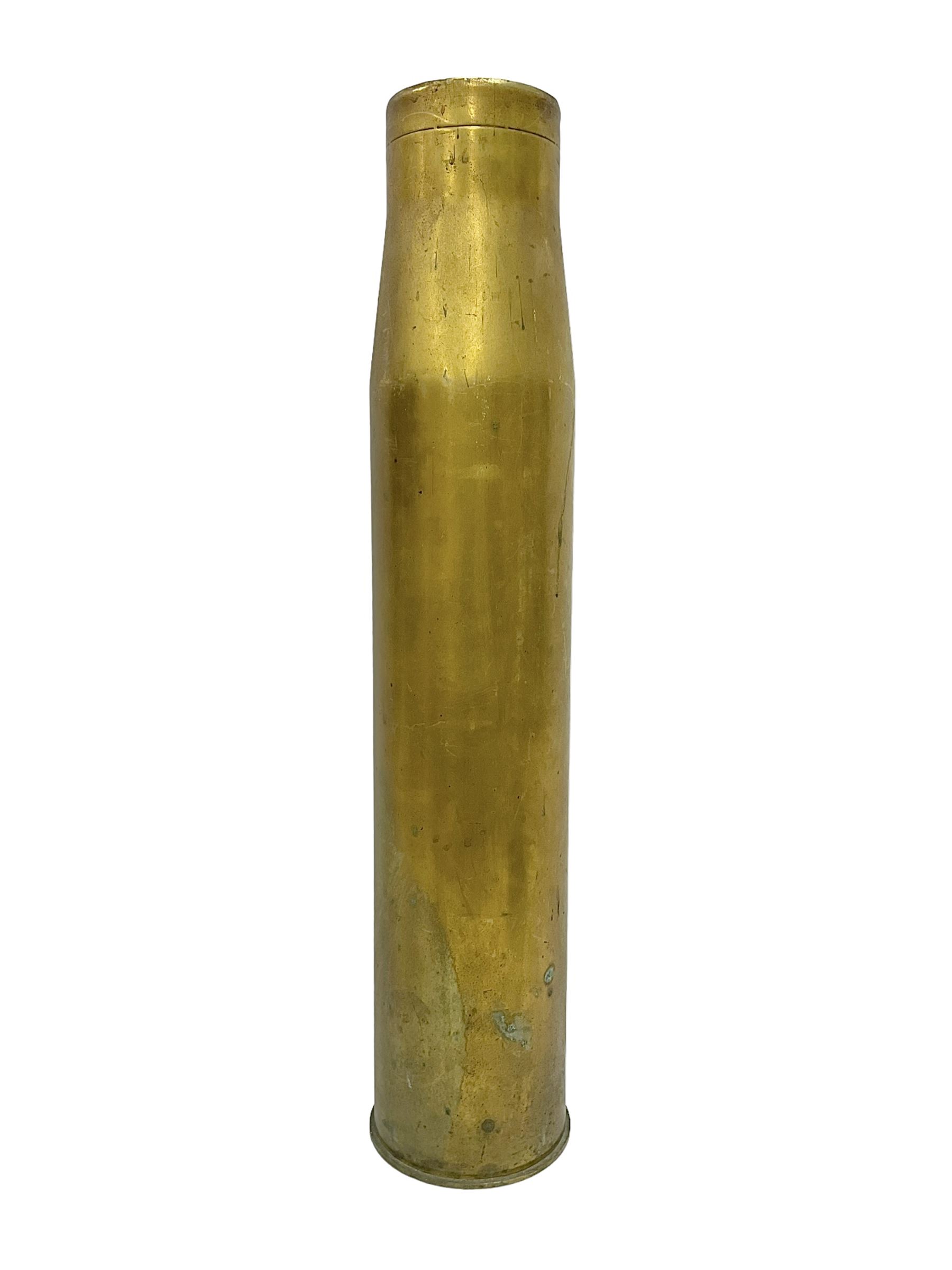 Large brass shell case, H70cm