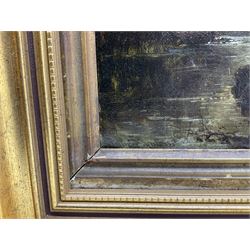 Joel Owen aka Francis E Jamieson (British 1895-1950): 'A Golden Evening - Lochearnhead', oil on canvas signed and indistinctly dated, titled verso, together with a similar oil by another hand indistinctly signed 34cm x 24cm (2)