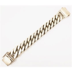  Heavy silver curb chain bracelet hallmarked approx 13.5oz  
