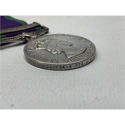 Elizabeth II General Service Medal with Borneo clasp awarded to 23919414 Pte. J.N. McKenna RAOC; with ribbon