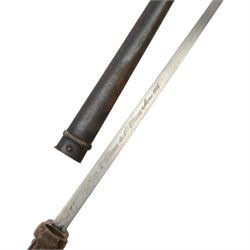 French chassepot bayonet the spine engraved St. Etienne, Mass 1876, with matching scabbard and another French chassepot engraved 1877, with matching scabbard 