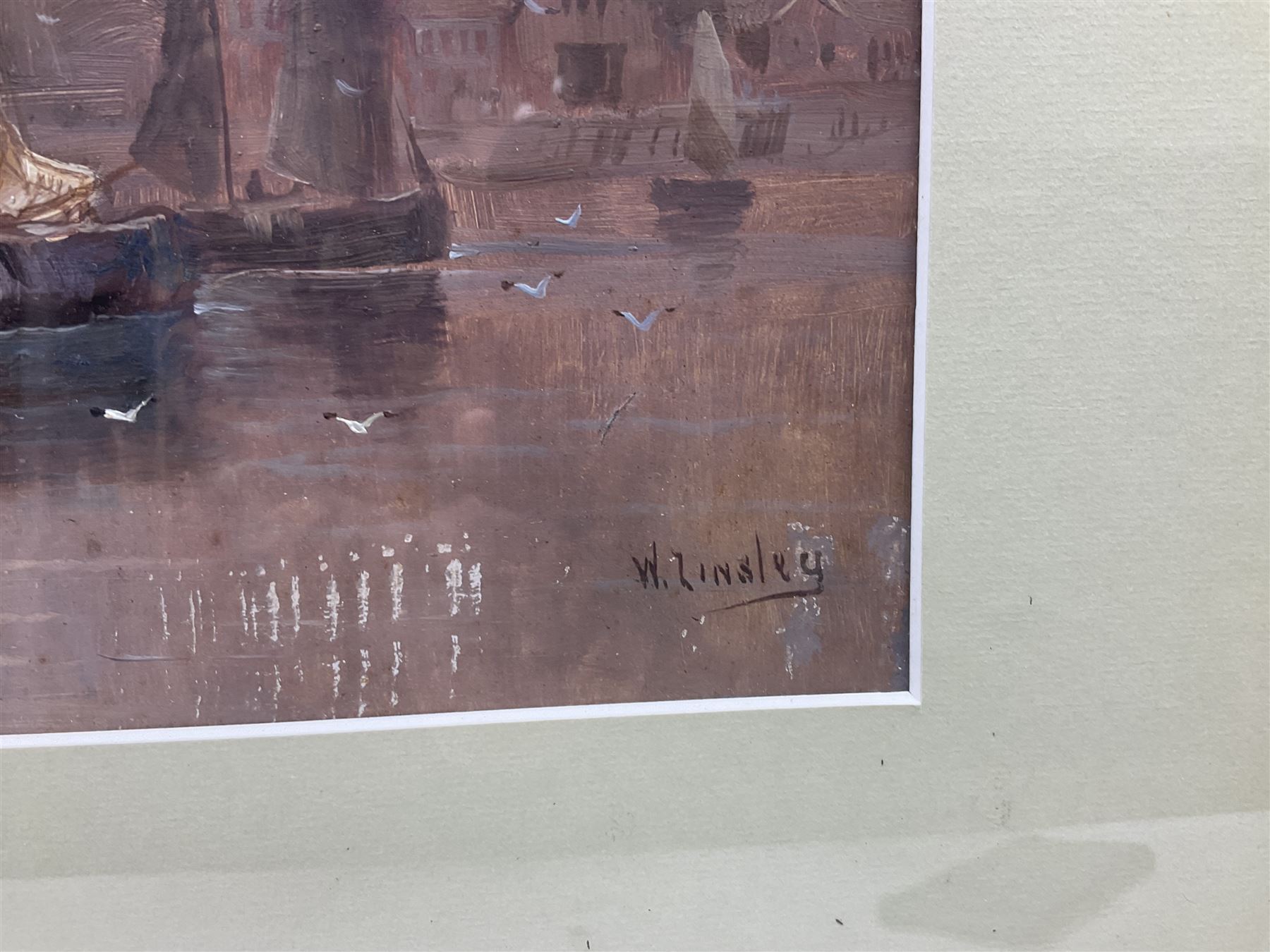 Walter Linsley Meegan (British c1860-1944): Whitby, oil on board signed 25cm x 40cm