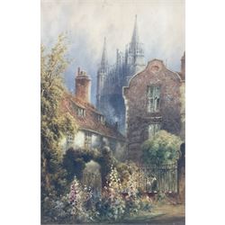 Thomas 'Tom' Dudley (British 1857-1935): The East Side of York Minster, watercolour signed, labelled verso 45cm x 30cm