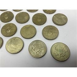 Twenty-eight Queen Elizabeth II old style two pound coins, including 1994 'Bank of England' etc