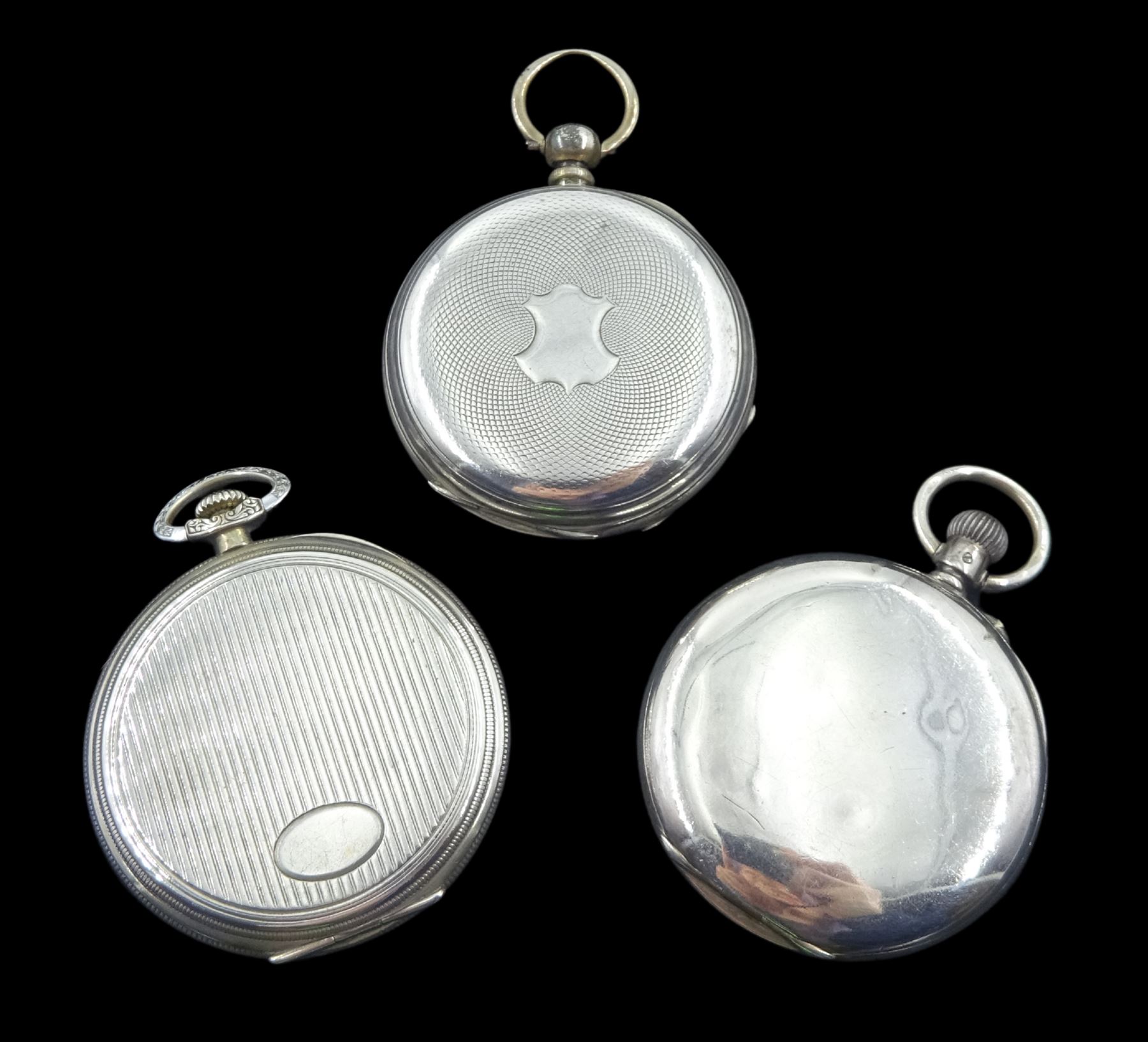 Silver keyless Swiss lever pocket watch, Swiss hallmarks, the inner dust cover engraved Jays 142