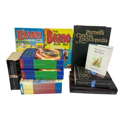 Harry Potter books, including some first edition, together with a signed copy of Robbie Williams Feel, two beano book etc