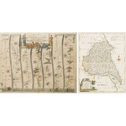 After John Ogilby (British 1600-1676): The Road from York to Lancaster, hand coloured engr...