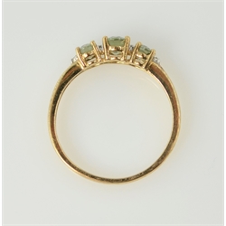 Peridot and diamond gold ring hallmarked 9ct
