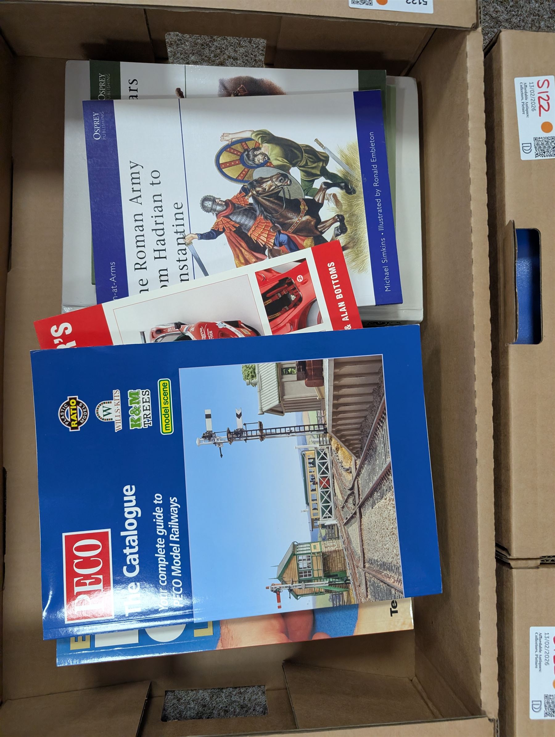 Large collection of books and reference material relating to scale modelling, together with Eaglemoss Star Trek magazines, Batman Automobila magazines, Lego manuals, in seven boxes