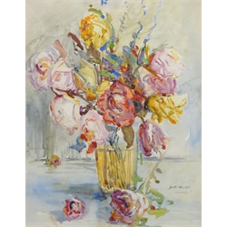  Still Life of Flowers, 20th century watercolour signed by David Woods 40cm x 31cm  