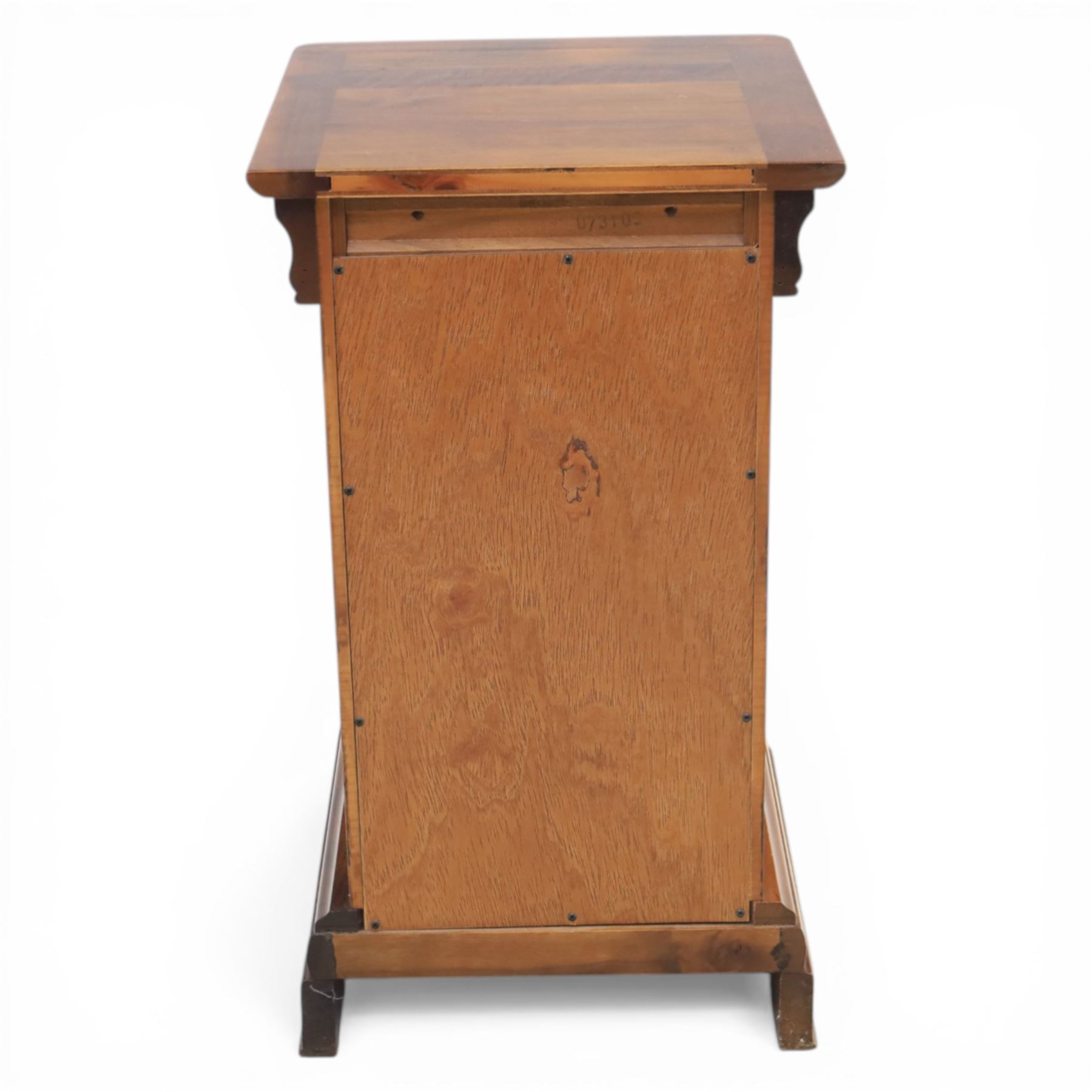 Willis & Gambier - 'Louis Philippe' French cherry bedside chest, with frieze drawer with moulded edge pull, above a single cabinet door, raised on bracket feet