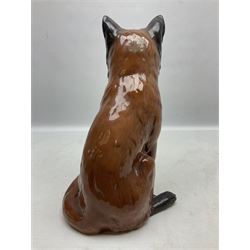 Beswick large fireside fox figure, modelled seated, no 2348, with impressed marks beneath, H31cm