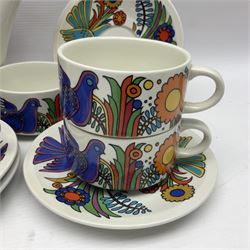 Villeroy & Boch Acapulco pattern coffee set for six, comprising coffee pot, milk jug, sugar bowl, seven coffee cups and six saucers, all with printed mark beneath