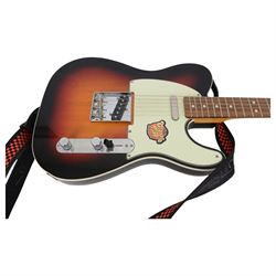 Squier by Fender Classic Vibe Telecaster electric guitar, made in China, serial no. CGS1002383, in three-tone sunburst finish with cream scratch guard, together with a Line 6 Spider IV 15 amplifier, guitar L100cm