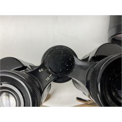 Carl Zeiss Jena Jenautic 7 x 50 binoculars, serial no. 4832985, together with a further Ross London 12 x 40 pair, both with cases