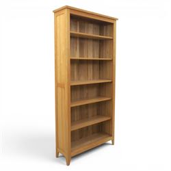 Light ash and oak open bookcase, fitted with five adjustable shelves