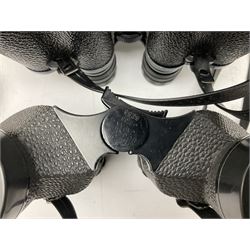 Eleven cased pairs of binoculars, to include Omiya 8x30, Tasco, Esde-Optik 8x40 Weitwinkel, Chinon 10x50 Field. Aico Rapide 8x30, Astralite zoom 6x- 14x32, etc