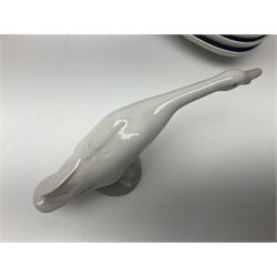 Royal Copenhagen, Mors Dag 1973 plate, together with Royal Copenhagen  vase and ticket dishes and a Lladro swan  